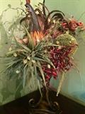            Rooster/fruit/greenery arrangement 