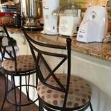  Two of five bar stools; many small appliances (urn not included)