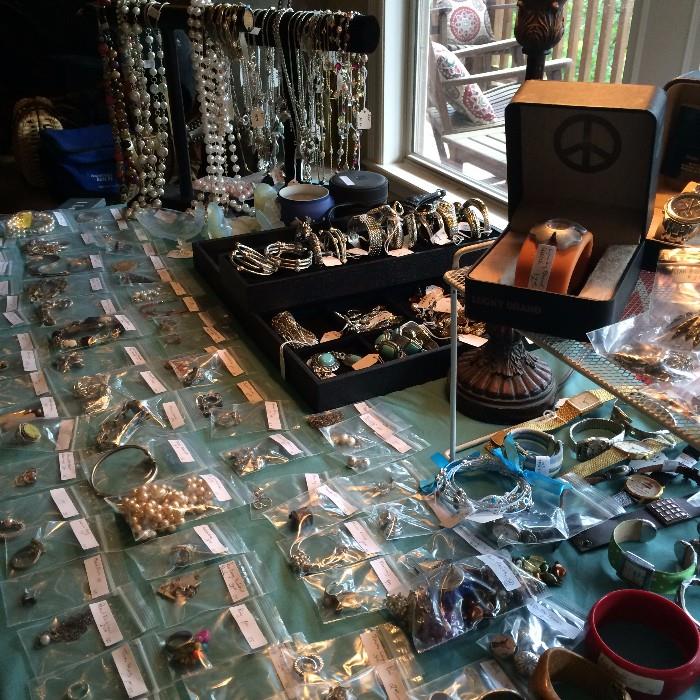     Some of the many pieces of costume jewelry