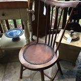      Antique chair with leather & nailheads