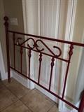           Red metal headboard