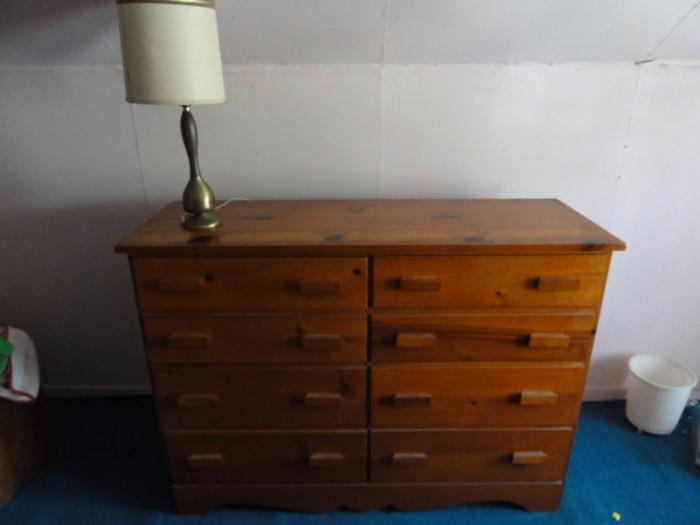 003 - Vintage Pine Dresser & Lamp
