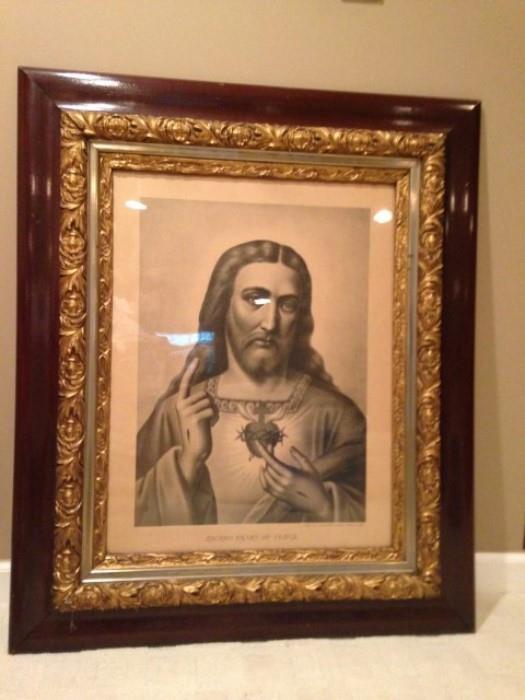 Framed Vintage Art of Jesus