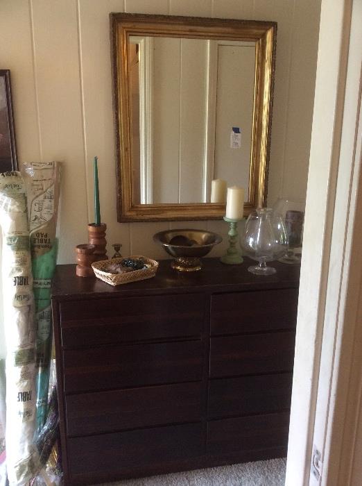 Mid century dresser & antique gild mirror 