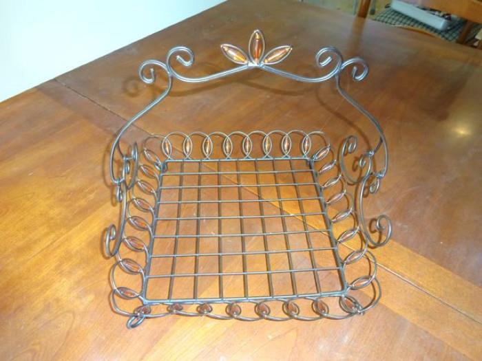 A wire basket.