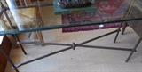 iron and glass rustic sofa table