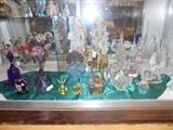 Perfume bottle collection and bells