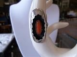 Coral sterling ring