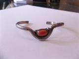 Coral and sterling silver cuff bracelet