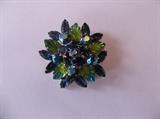 blue and green rhinestone pin