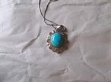 tanzanite and turquoise sterling pendant