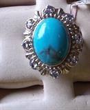 tanzanite and turquoise sterling ring
