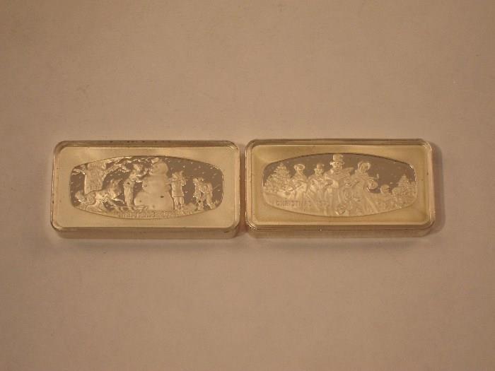 Solid silver bars.