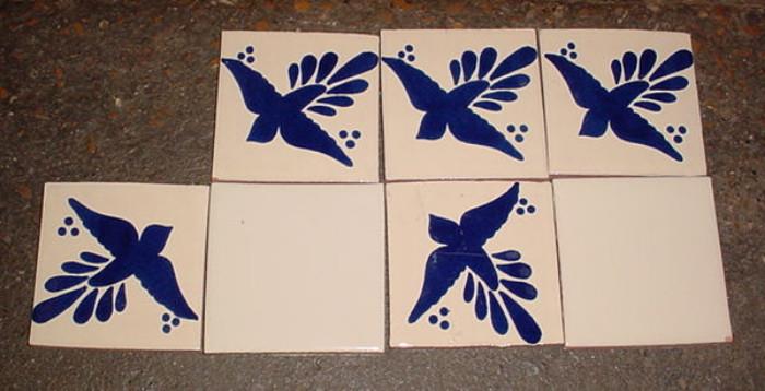 4"x4" hand painted clay tiles