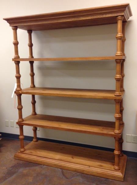 Wood Bookshelf (Solid Pine W/Custom Finish)                                                        Excellent Condition                                                                Professional movers recommended as the piece is quite heavy.  