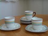 Beautiful espresso set of 5 cups and saucers.