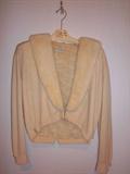 1950s wool sweater with fur collar