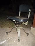 industrial rolling chair metal mid century