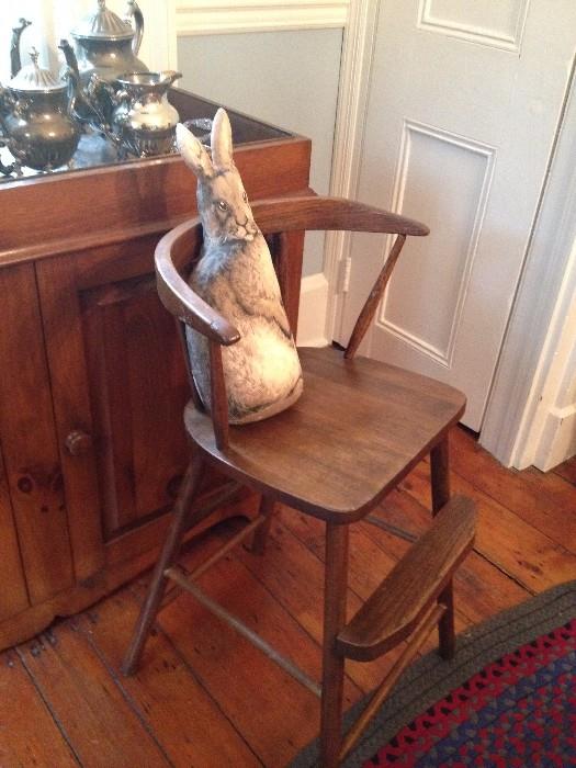 childs antique high chair 
