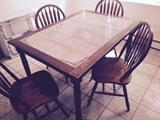 Nice Tile Top Kitchen table with 4 matching chairs    $125.00