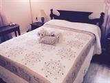 Matching Bed with Box Spring and Mattress, like new condition. With Matching night tables.  Bed $150.00 Night Tables $35.00 each