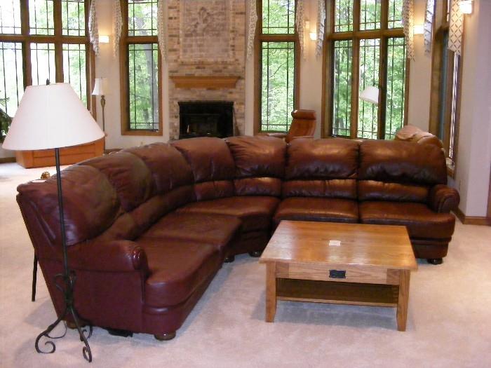Stunning leather sectional.