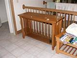 Oak console table.