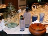 Wire mesh bar ware plus an Honduran wood bowl and other things