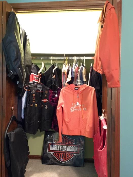 Closet full of Harley Clothing