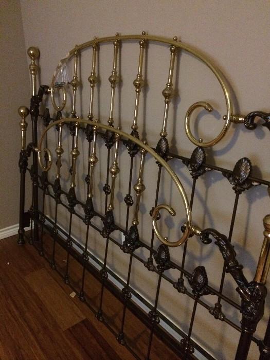      Brass & metal king headboard & footboard