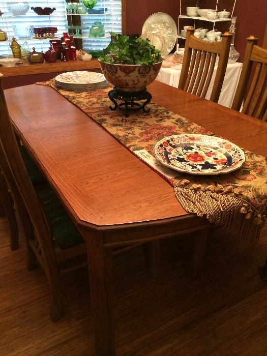 Dining table with 6 chairs and matching china cabinet