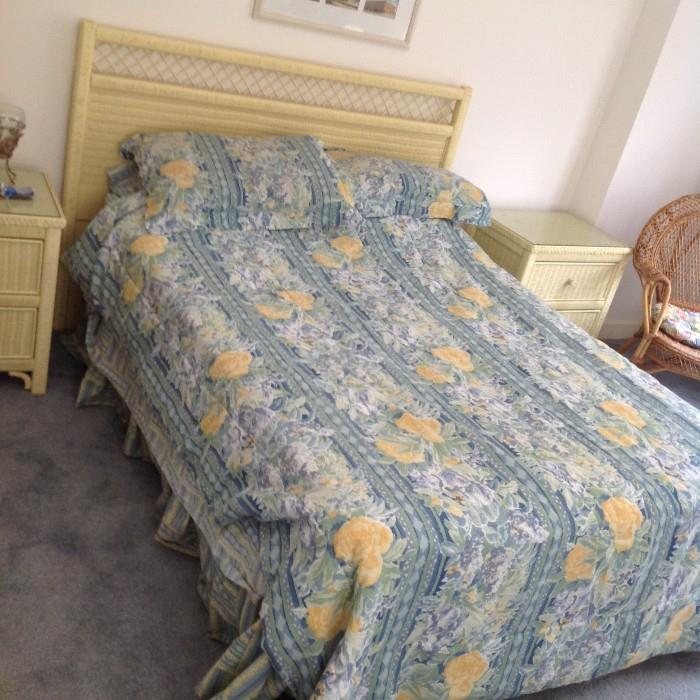 Wicker Bed (includes bedding, headboard, mattress) $ 200.00