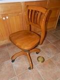 Such a cute antique wood desk chair.  