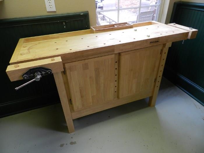 Front of Woodworking workbench!