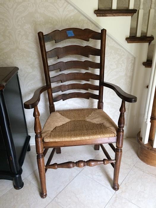 Pair of ladder back arm chairs
