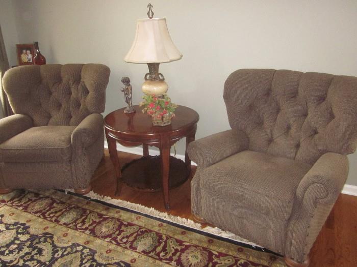 Smithe Craft, Arm chairs, table, area rug