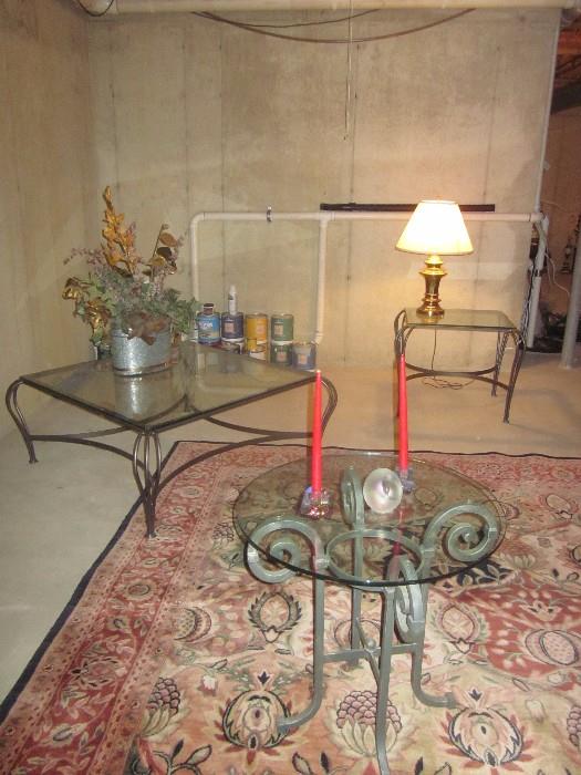 Glass top tables, side tables, coffee table, sofa table