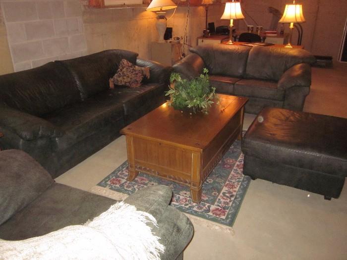 Leather furniture, Matching coffee table, end table, sofa table