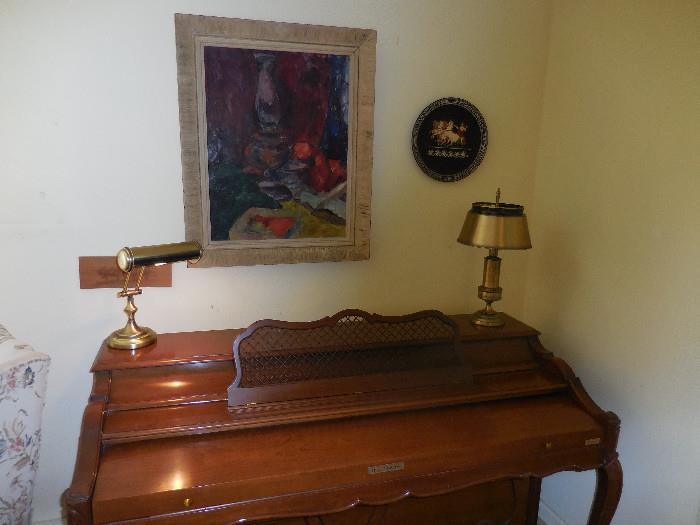 Baldwin Upright Piano with Bench.