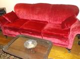 1920's red velvet sofa