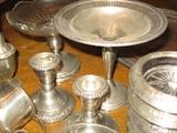Sterling compote, candleholders, etc.