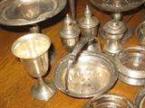 Sterling basket, goblet, salt & pepper, etc.