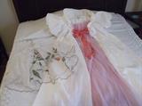 Vintage gown, robe, and cape