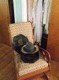 Platform rocker and fedora hat in box