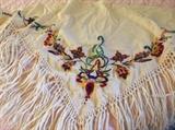 Crewel embroidered shawl