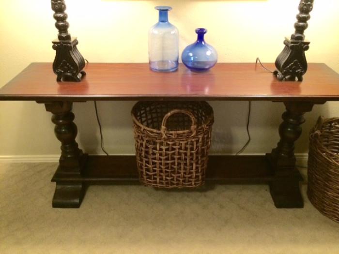 5 Ft. Hardwood Console Table. Lamps & Accessories Sold Separately.