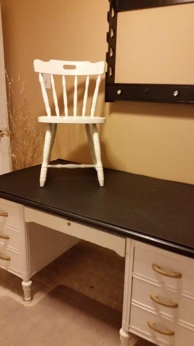 wooden desk with chair