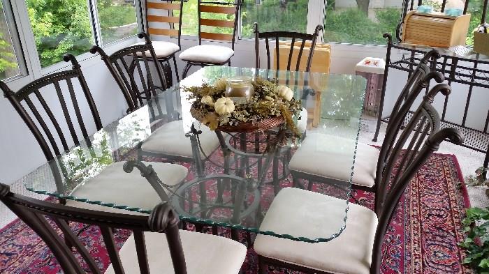glass table with chairs