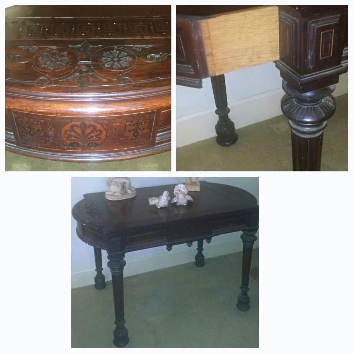 Renaissance Revival table (Rosewood ?) circa 1850 to 1875. Drawers on each end. Fabulous piece!