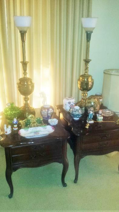 End tables & Stiffel Torchiere brass lamps, Oriental collectibles, and more.